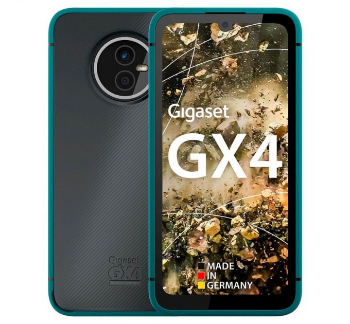 Gigaset Смартфон Gigaset GX4 IM 4/64GB Dual Sim Petrol (S30853H1531R112); 6.1" (1560х720) IPS / MediaTek Helio G99 / ОЗУ 4 ГБ / 64 ГБ встроенной + microSD до 1 ТБ / камера 48+8 Мп + 16 Мп / 4G (LTE) / Bluetooth, Wi-Fi, NFC / GPS, GLONASS, Beidou, Gal