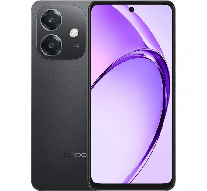 Oppo Смартфон Oppo A3 4G 6/128GB Sparkle Black; 6.67" (1604х720) IPS / Qualcomm Snapdragon 6s Gen 1 / ОЗУ 6 ГБ / 128 ГБ встроенной + microSD до 1 ТБ / камера 50 Мп + 5 Мп / 4G (LTE) / Bluetooth, Wi-Fi, NFC / GPS, A-GPS, GLONASS, Beidou, Galileo, QZSS