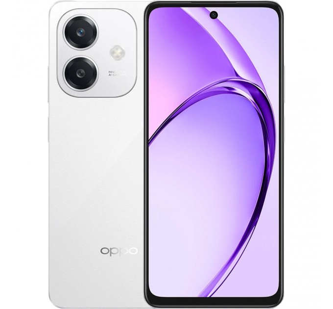 Oppo Смартфон Oppo A3 4G 6/128GB Starlight White; 6.67" (1604х720) IPS / Qualcomm Snapdragon 6s Gen 1 / ОЗУ 6 ГБ / 128 ГБ встроенной + microSD до 1 ТБ / камера 50 Мп + 5 Мп / 4G (LTE) / Bluetooth, Wi-Fi, NFC / GPS, A-GPS, GLONASS, Beidou, Galileo, QZ