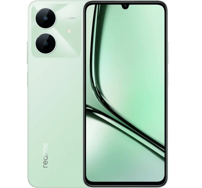 realme Смартфон Realme Note 60X 3/64GB (RMX3938) Wilderness Green; 6.74" (1600x720) IPS / Unisoc Tiger T612 / ОЗУ 3 ГБ / 64 ГБ встроенной + microSD до 2 ТБ / камера 8 Мп + 5 Мп / 4G (LTE) / Bluetooth, Wi-Fi / GPS, A-GPS, GLONASS, Galileo / ОС Android