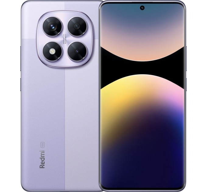 Смартфон Xiaomi Redmi Note 14 Pro 5G 8/256GB Lavender Purple; 6.67" (2712x1220) AMOLED / MediaTek Dimensity 7300 Ultra / ОЗУ 8 ГБ / 256 ГБ встроенной / камера 200+8+2 Мп + 20 Мп / 5G / Bluetooth, Wi-Fi, NFC / GPS, A-GPS, GLONASS, Beidou, Galileo, QZS