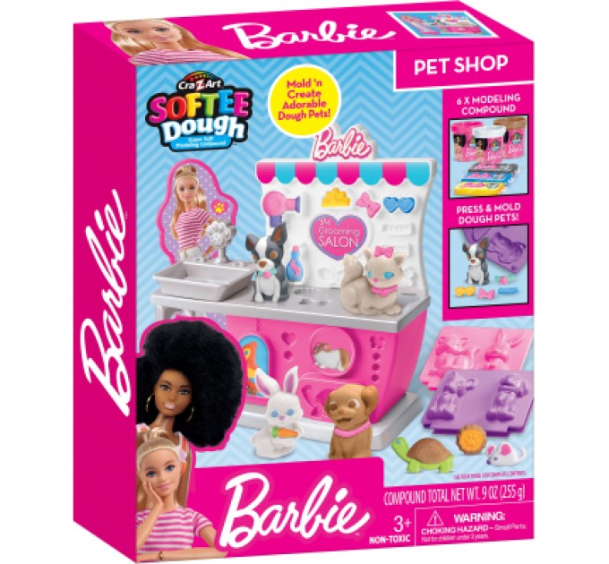 Набір для творчості Cra-Z-Art Barbie Тісто для ліплення , Зоомагазин з формами, набір 10од (34041CRA)