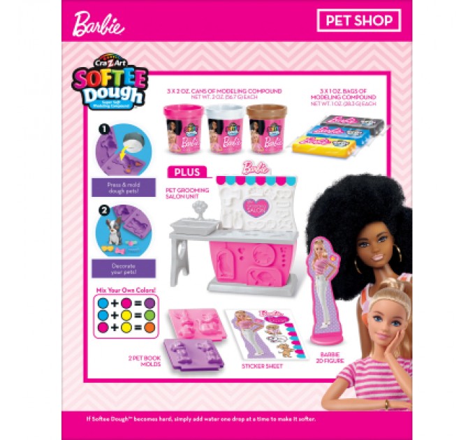 Набір для творчості Cra-Z-Art Barbie Тісто для ліплення , Зоомагазин з формами, набір 10од (34041CRA)