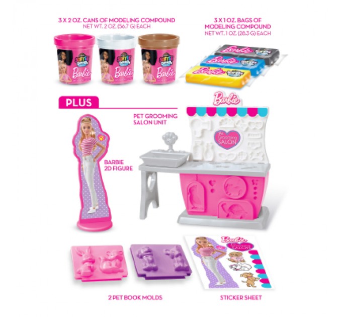 Набір для творчості Cra-Z-Art Barbie Тісто для ліплення , Зоомагазин з формами, набір 10од (34041CRA)