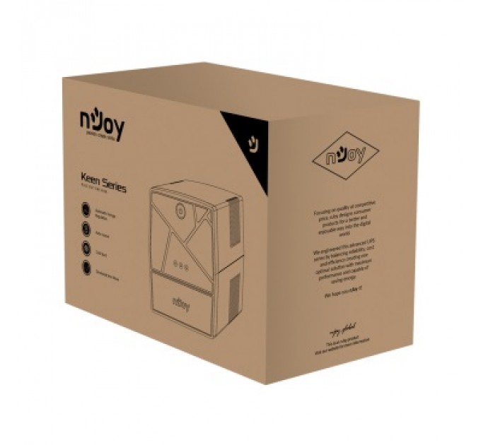 nJoy Джерело безперебійного живлення NJOY Keen 2000 (UPLI-LI200KE-CG01B) Lin.int., AVR, 4 x евро, пластик