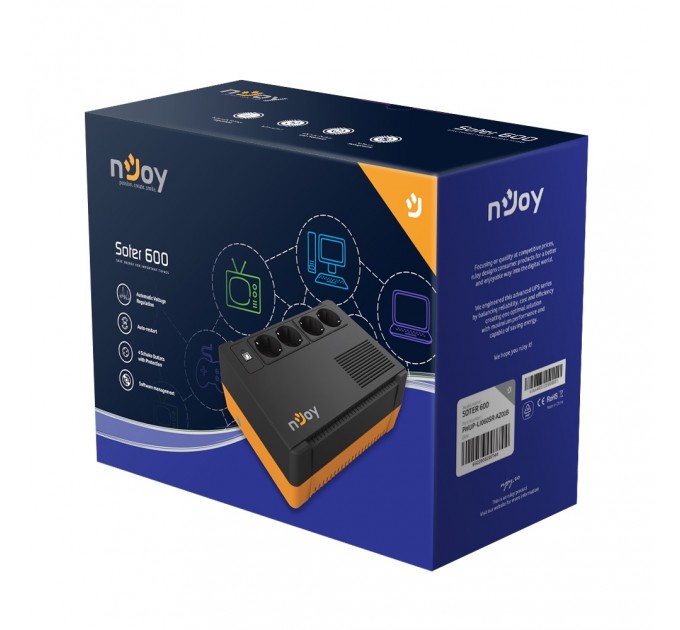 nJoy Джерело безперебійного живлення Njoy Soter 600 (PWUP-LI060SR-AZ01B)