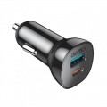 Choetech Автомобильное зарядное устройство Choetech (1USB Type C; 1USB) 38W PD3.0 QC3.0 Black (TC0005)