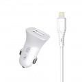 SkyDolphin Автомобильное зарядное устройство SkyDolphin SZ09L (2USB, 3.4A) White (AZP-000108) + кабель Lightning