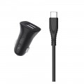 SkyDolphin Автомобильное зарядное устройство SkyDolphin SZ09T (2USB, 3.4A) Black (AZP-000110) + кабель Type-C