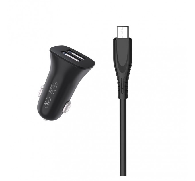 SkyDolphin Автомобильное зарядное устройство SkyDolphin SZ09V (2USB, 3.4A) Black (AZP-000111) + кабель microUSB