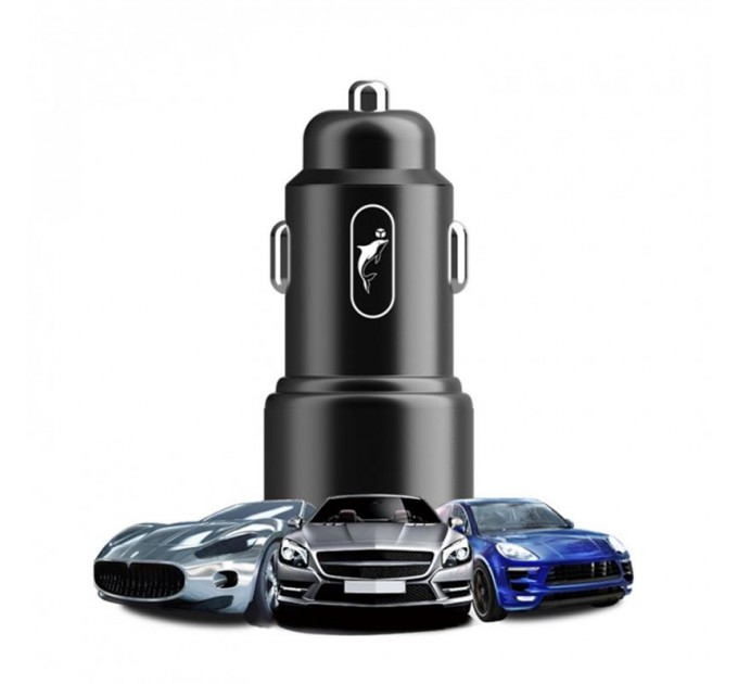 SkyDolphin Автомобильное зарядное устройство SkyDolphin SZ15 Aluminium QC3.0 (2USB, 2.4A) Black (AZP-000087)