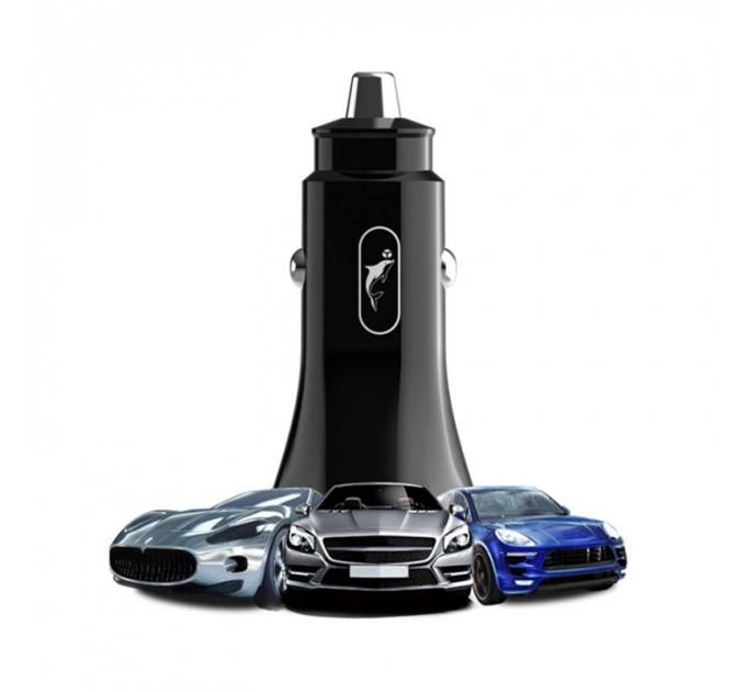 SkyDolphin Автомобільний зарядний пристрій SkyDolphin SZ16 PD+QC3.0 (2USB, 3.1A) Black (AZP-000090)