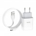 HOCO Зарядное устройство Hoco C72A Glorious (1USB, 2.1А) White (6931474713018) + кабель Type-C