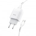 HOCO Зарядное устройство Hoco C72A Glorious (1USB, 2.1А) White (6931474713018) + кабель Type-C