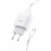 HOCO Зарядное устройство Hoco C72A Glorious (1USB, 2.1А) White (6931474713018) + кабель Type-C