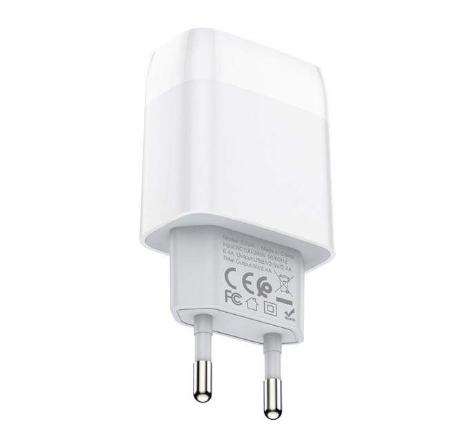HOCO Зарядное устройство Hoco C73A Glorious (2USB, 2.4А) White (6931474712912)
