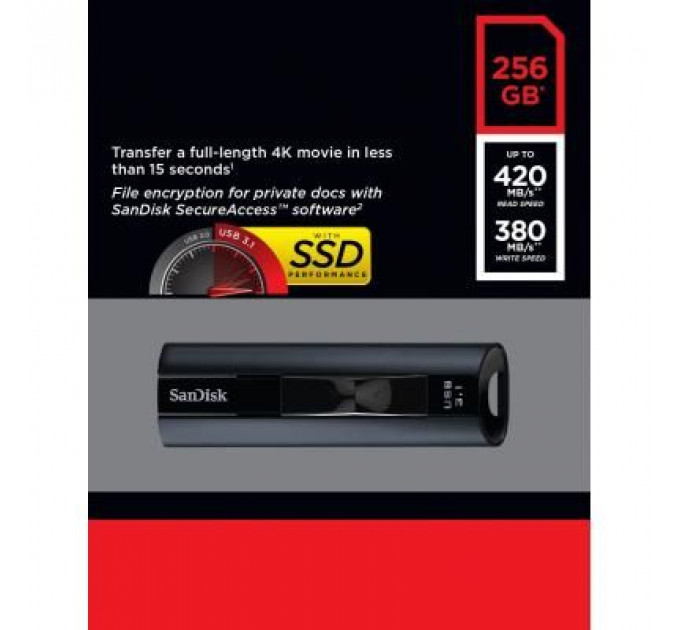 USB флеш накопичувач SanDisk 256GB Extreme Pro Black USB 3.1 (SDCZ880-256G-G46)
