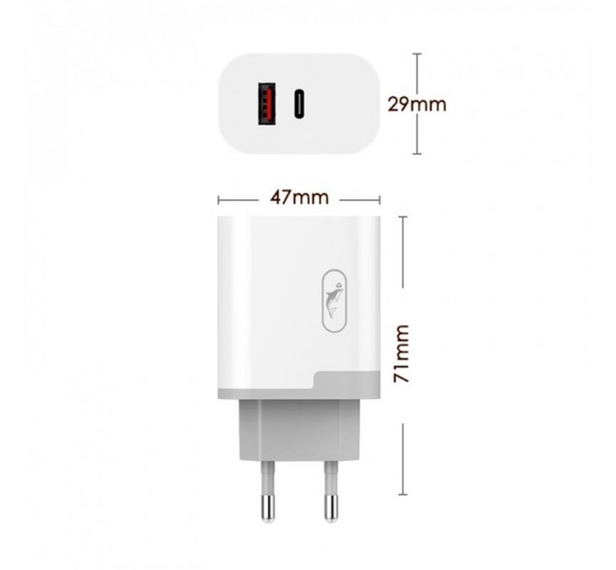 SkyDolphin Зарядное устройство SkyDolphin SC17 PD+QC3.0 (USB TYPE-Cx3A + USB TYPE-Ax3A) White (SDMZP-000110)