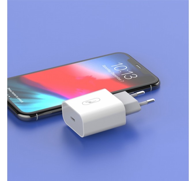 SkyDolphin Зарядное устройство SkyDolphin SC18E PD2.0 (1USB-С, 3A) White (SDMZP-000155)