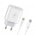 SkyDolphin Зарядний пристрій SkyDolphin SC18EL PD2.0 (1USB-С, 3A) White (MZP-000156) + кабель Lightning