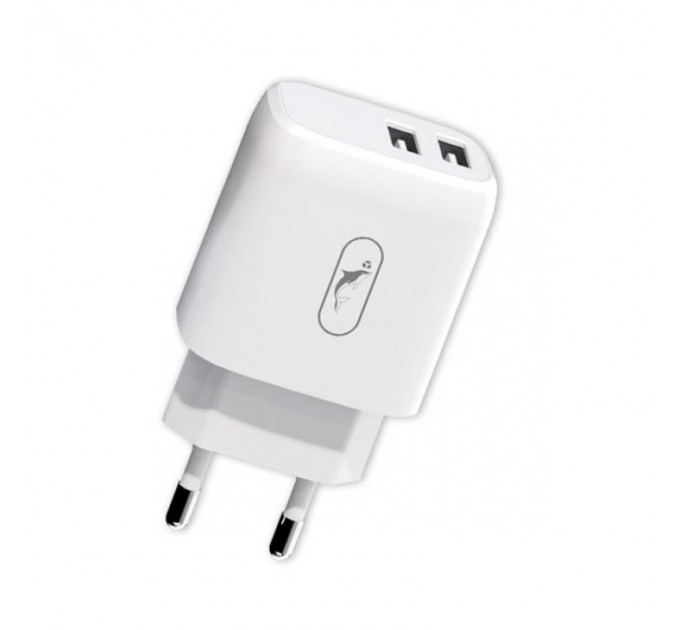 SkyDolphin Зарядний пристрій SkyDolphin SC22EB (2USB, 2.1A) White (MZP-000161)