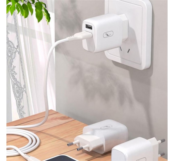 SkyDolphin Зарядний пристрій SkyDolphin SC22EB (2USB, 2.1A) White (MZP-000161)