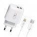 SkyDolphin Зарядное устройство SkyDolphin SC22EBL (2USB, 2.1A) White (MZP-000162) + кабель Lightning