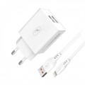 SkyDolphin Зарядное устройство SkyDolphin SC30L (2USB, 2.1A) White (MZP-000112) + кабель Lightning