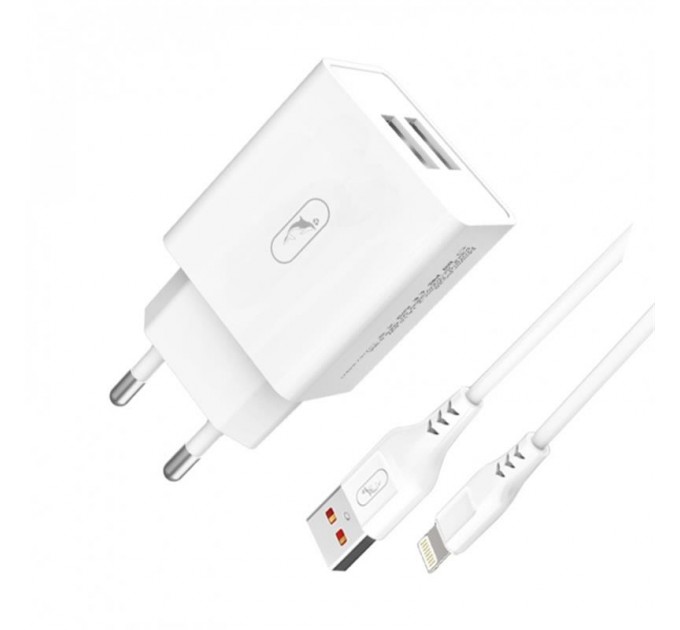 SkyDolphin Зарядное устройство SkyDolphin SC30L (2USB, 2.1A) White (MZP-000112) + кабель Lightning