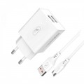SkyDolphin Зарядное устройство SkyDolphin SC30V (2USB, 2.1A) White (SDMZP-000114) + кабель microUSB