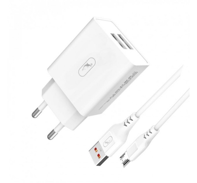 SkyDolphin Зарядное устройство SkyDolphin SC30V (2USB, 2.1A) White (SDMZP-000114) + кабель microUSB