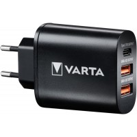 Зарядное устройство Varta Wall Charger (2USB, 3A; USB-C, 3A) 38W Black (57958101401)
