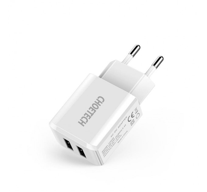 Сетевое зарядное устройство Choetech (2USBх2A) White (C0030)