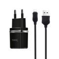 HOCO Сетевое зарядное устройство Hoco C12 Smart 2.4A 2USB Black (S23146) + кабель Lightning