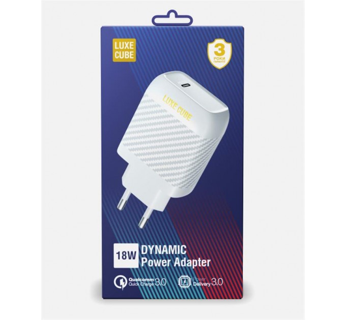 Luxe Cube Сетевое зарядное устройство Luxe Cube Dynamic 18W (1USBх3A) White (4446689880643)