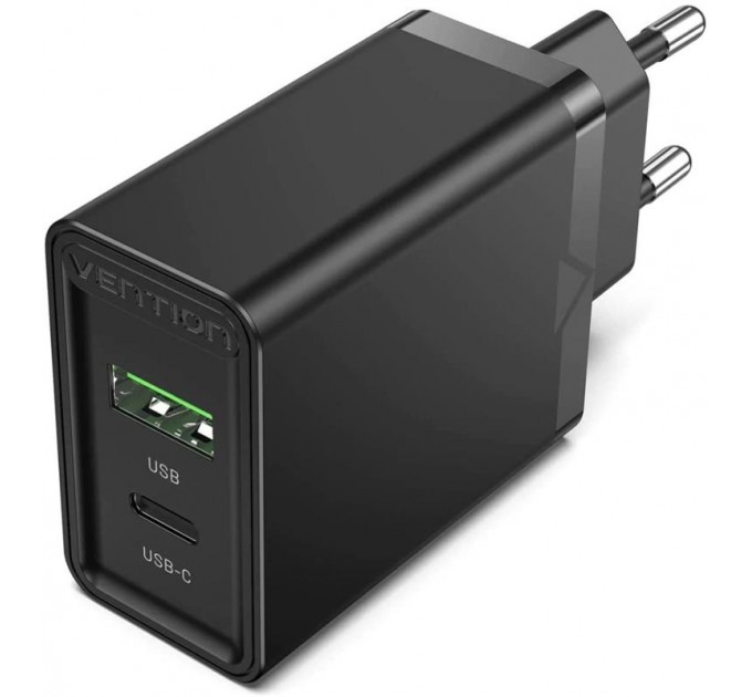 Vention Сетевое зарядное устройство Vention USB Type C + QC4.0 (18-20W) Black (FBBB0-EU)