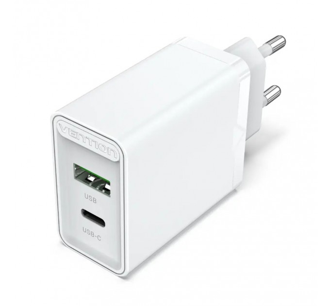Vention Сетевое зарядное устройство Vention USB Type C + QC4.0 (18-20W) White (FBBW0-EU)