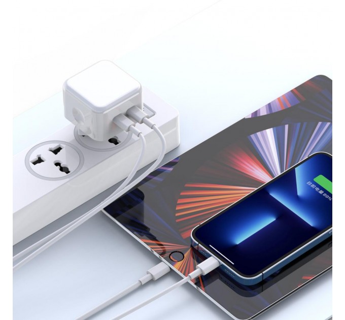 XO Сетевое зарядное устройство XO L102 (2USB-Cх3A) QC3.0 White (XO-L102-WH)