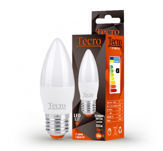 Tecro Лампа светодиодная Tecro 6W E27 4000K (TL-C37-6W-4K-E27)