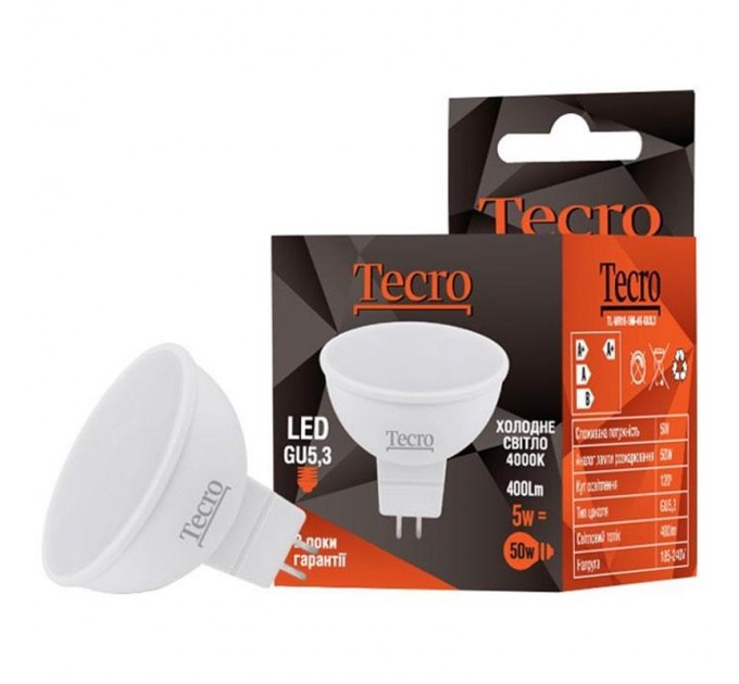 Tecro Лампа светодиодная Tecro 5W GU5.3 4000K (TL-MR16-5W-4K-GU5.3)
