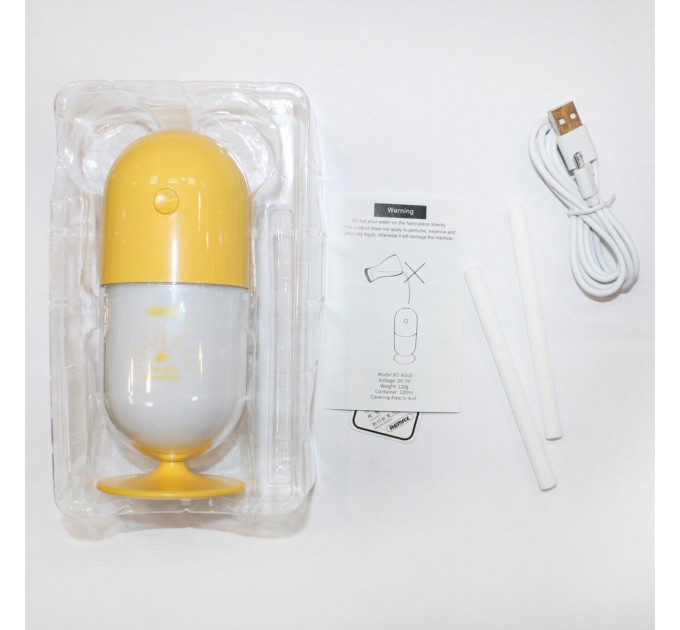 Remax Зволожувач повітря Remax RT-A500 Capsule Mini Humidifier жовтий (6954851281870)