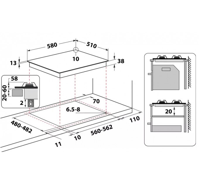 Варильна поверхня Whirlpool TGML 661 NB