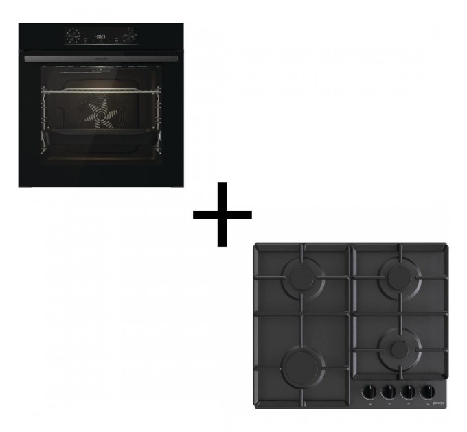 Gorenje Вбудований комплект Варильна поверхня Gorenje G641EB + Духова шафа Gorenje BO6735E02BK