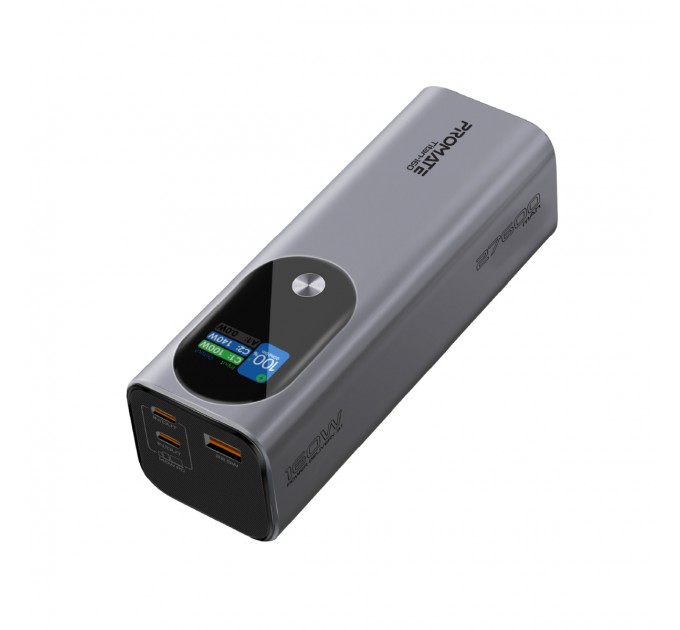 Promate Універсальна мобільна батарея Promate Titan-160 140W 27600mAh Gray