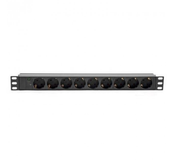 Силовий блок Kingda 19" 1U 9xSchuko, С14, без кабеля (KD-GER(16)N1009WKPB19A-C14)