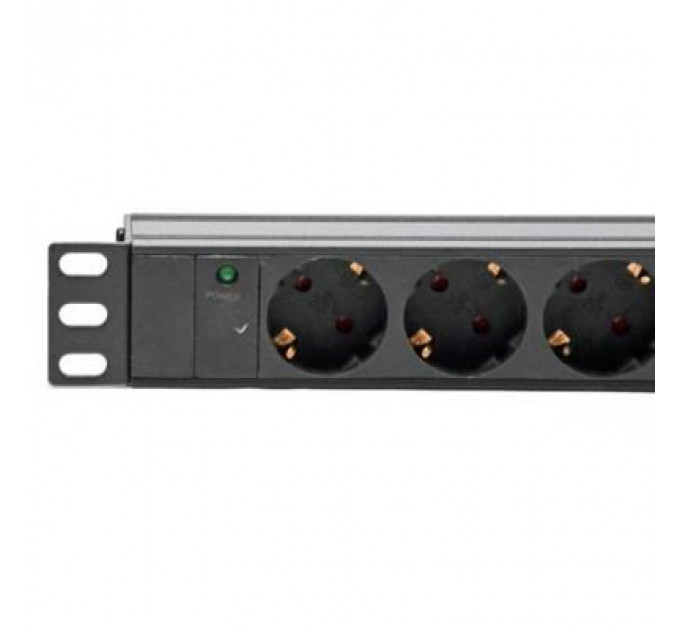 Силовий блок Kingda 19" 1U 9xSchuko, С14, без кабеля (KD-GER(16)N1009WKPB19A-C14)