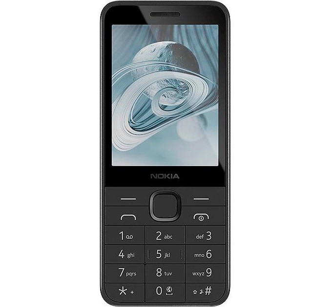 Мобильный телефон Nokia 215 4G 2024 Dual Sim Black; 2.8" (320х240) TN / кнопочный моноблок / Unisoc T107 / ОЗУ 64 МБ / 128 МБ встроенной памяти + microSD до 32 ГБ / без камеры / 4G (LTE) / Bluetooth / ОС Nokia S30+ / 127.25х54.2 мм / 1450 мАч / черны
