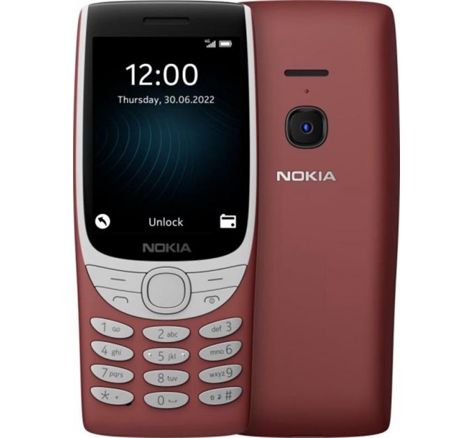 Nokia Мобильный телефон Nokia 8210 Dual Sim Red; 2.8" (320x240) TN / клавиатурный моноблок / Unisoc T107 / ОЗУ 48 МБ / 128 МБ встроенной + microSD до 32 ГБ / камера 0.3 Мп / 4G (LTE) / Bluetooth / ОС S30+ / 131.3х56.2х13.8 мм, 107 г / 1450 мАч / крас