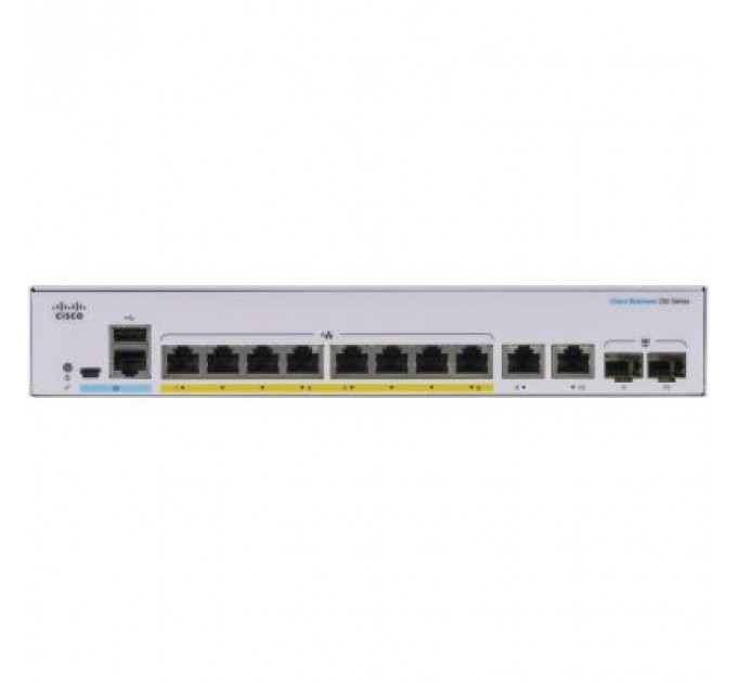 Комутатор мережевий Cisco CBS250-8P-E-2G-EU