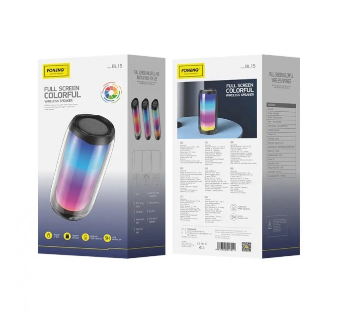 Foneng Акустическая система Foneng BL15 Full Screen Colorful Bluetooth Speaker (BL15-BS-FSC)